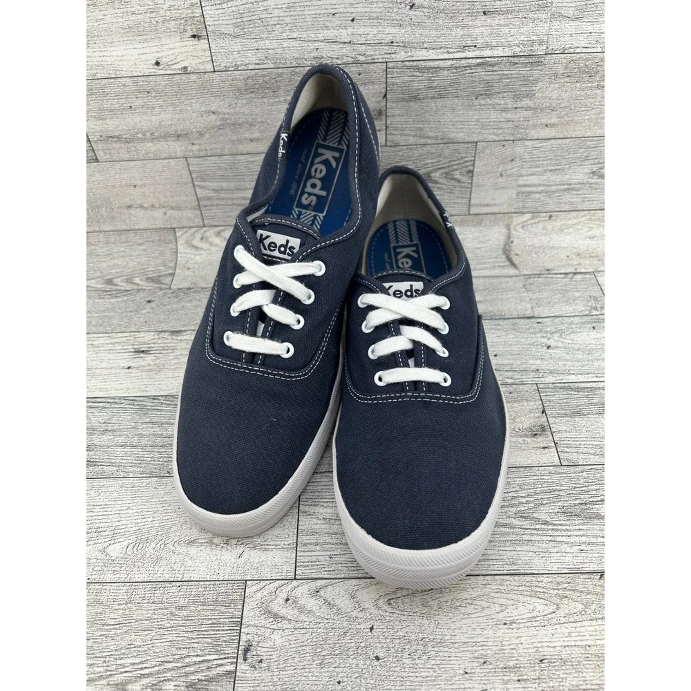 Keds Champion Navy Blue Canvas Low Top Lace Up Sneakers WF34200M Womens 9.5